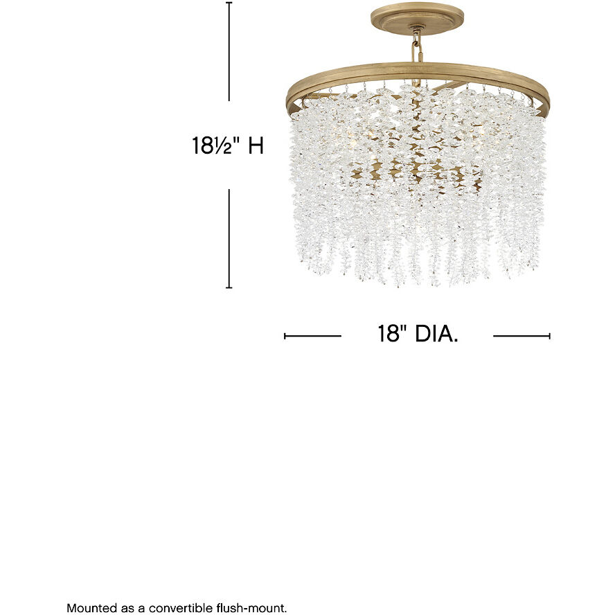 Rubina 4 Light 18 inch Burnished Gold Pendant Ceiling Light