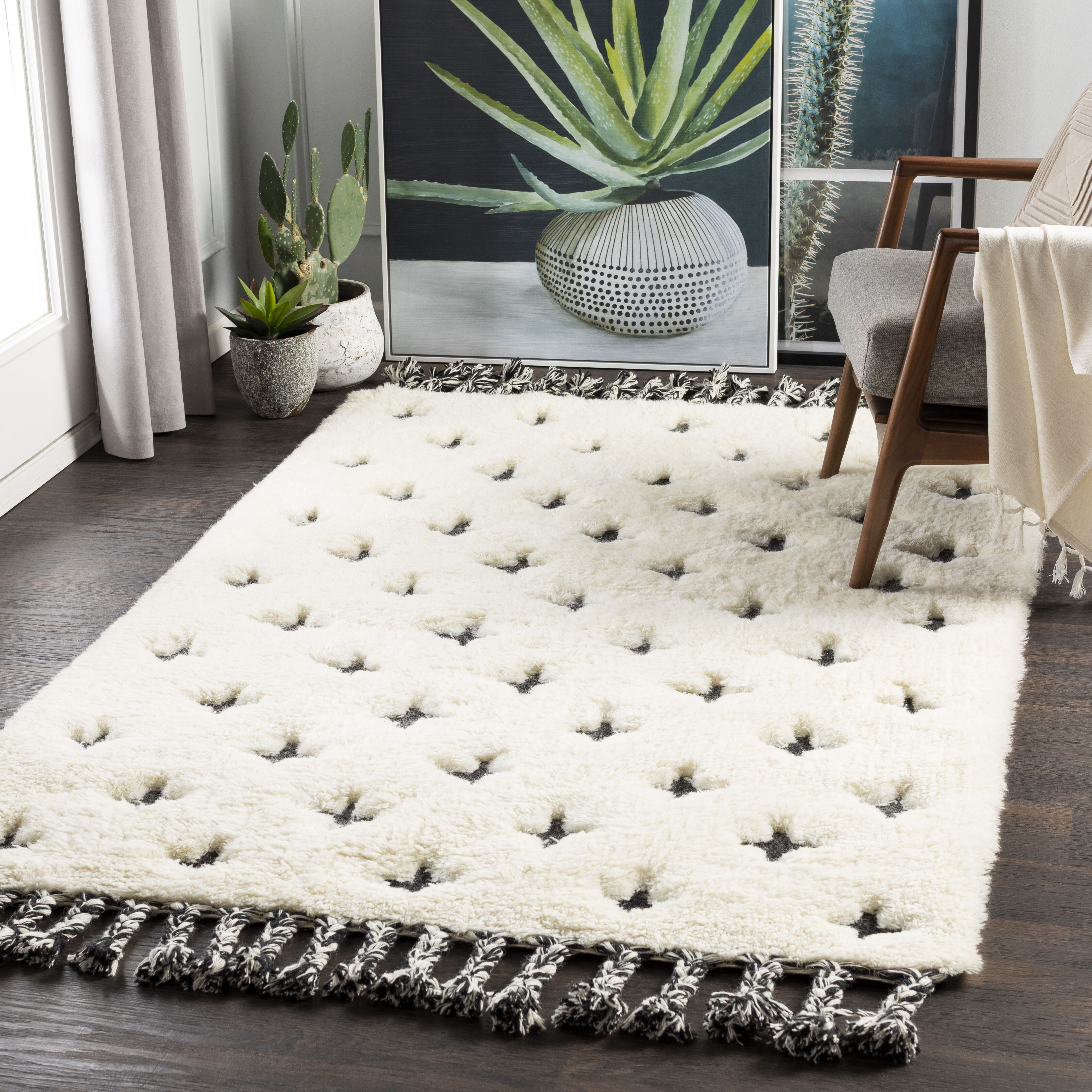 Camille 36 X 24 inch Cream Rug in 2 x 3, Rectangle