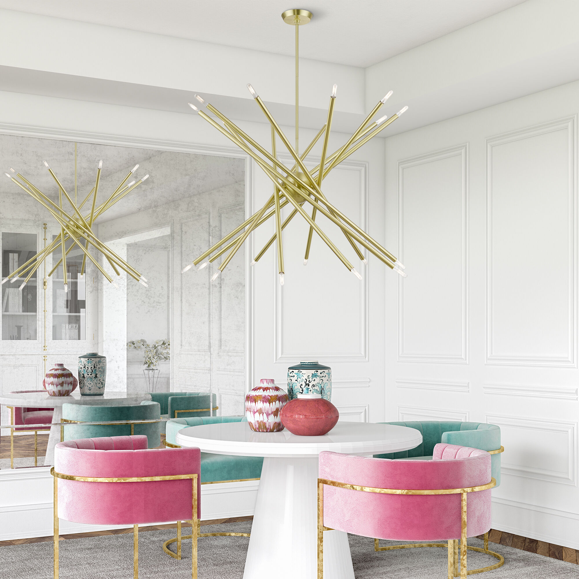 Soho 20 Light 37.5 inch Satin Brass Chandelier Ceiling Light, Large