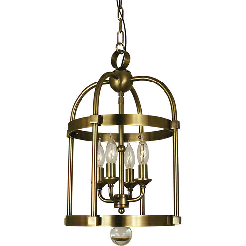 Compass 4 Light 12 inch Brushed Nickel Mini Chandelier Ceiling Light