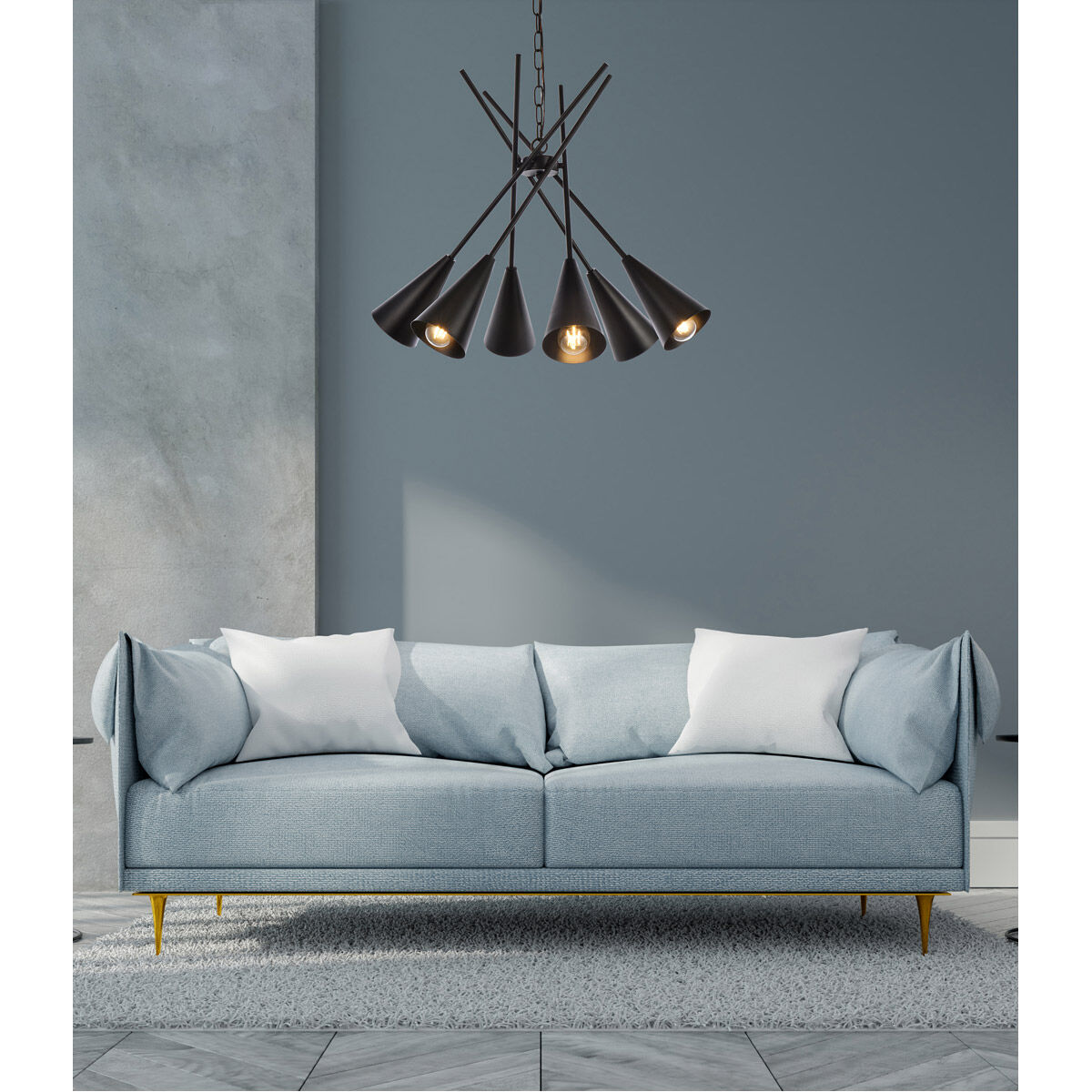 Casen 6 Light 32 inch Black Pendant Ceiling Light