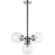 Maru 4 Light 20.28 inch Chrome Pendant Ceiling Light in Chrome and Clear