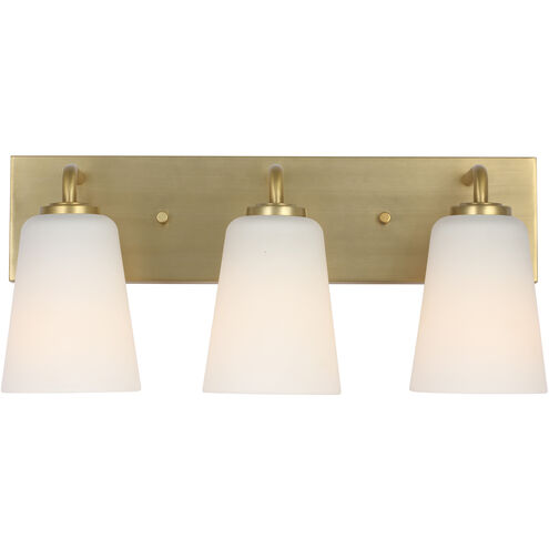 Miles 3 Light 18 inch Satin Brass Vanity Light Wall Light, Large