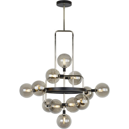 Sean Lavin Viaggio 30.2 inch Smoke/Polished Nickel Chandelier Ceiling Light in Incandescent