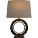 Janelle 26.75 inch Matte Antique Brass and White Linen with Dark Emperora Marble Table Lamp Portable Light
