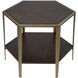 Alicia 24 X 19 inch Deep Walnut and Brushed Champagne Accent Table