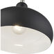 Domma 1 Light 10 inch Black with Brushed Nickel Accents Pendant Ceiling Light