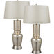 Sisely 35 inch 150 watt Silver Mercury and Satin Nickel Table Lamp Portable Light