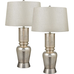 Sisely 35 inch 150.00 watt Silver Mercury and Satin Nickel Table Lamp Portable Light