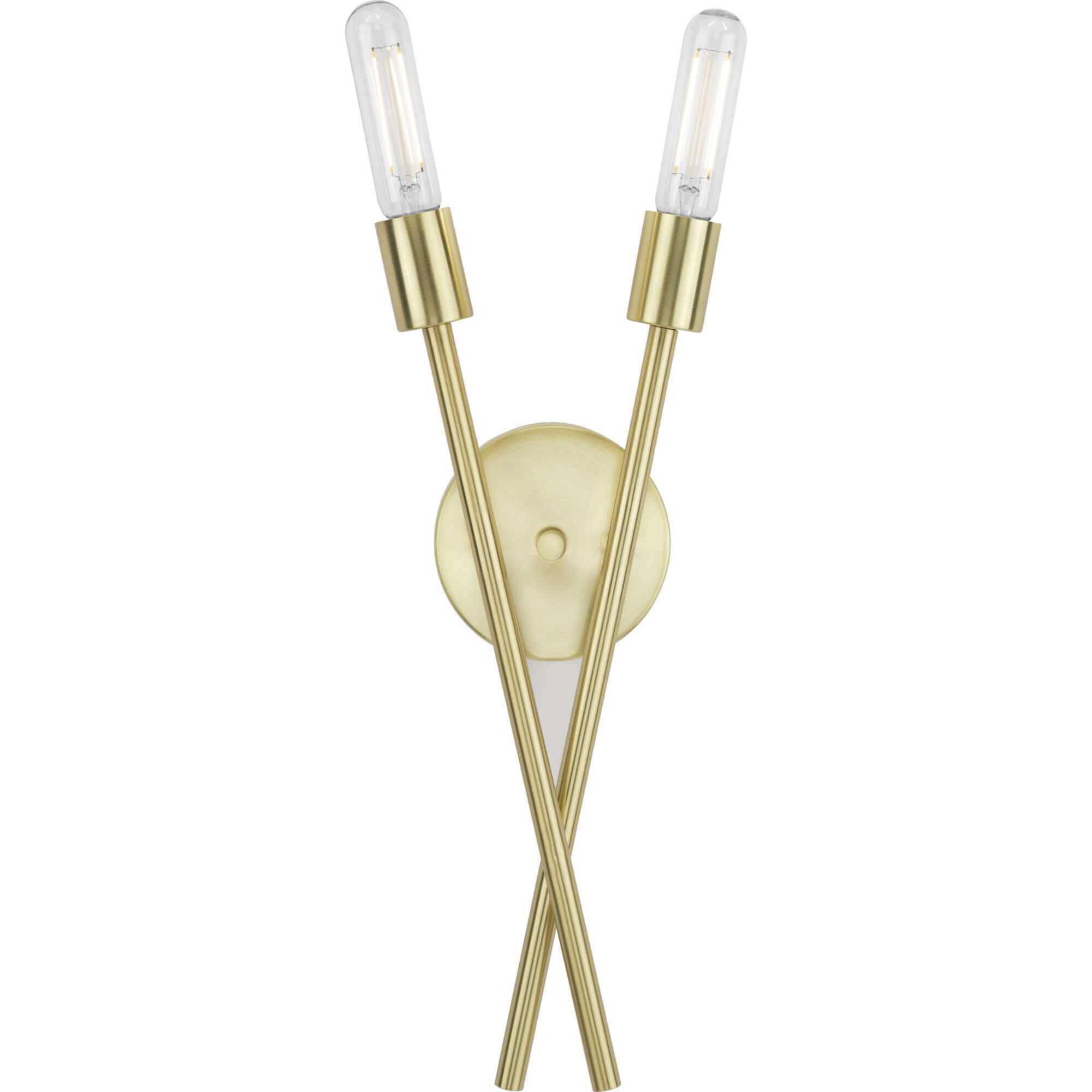 Astra 2 Light Satin Brass Wall Bracket Wall Light, Design Series