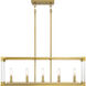 Vantage Oro District 5 Light 32 inch Soft Brass Island Light Ceiling Light