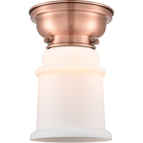 Aditi Canton 1 Light 6 inch Antique Copper Flush Mount Ceiling Light in Matte White Glass, Aditi