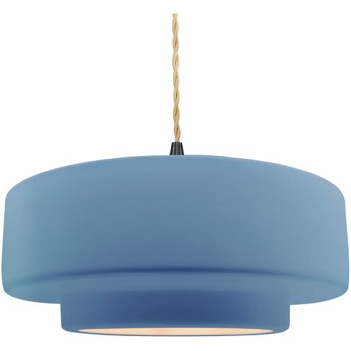 Radiance 1 Light 16.25 inch Sky Blue and Matte Black Pendant Ceiling Light