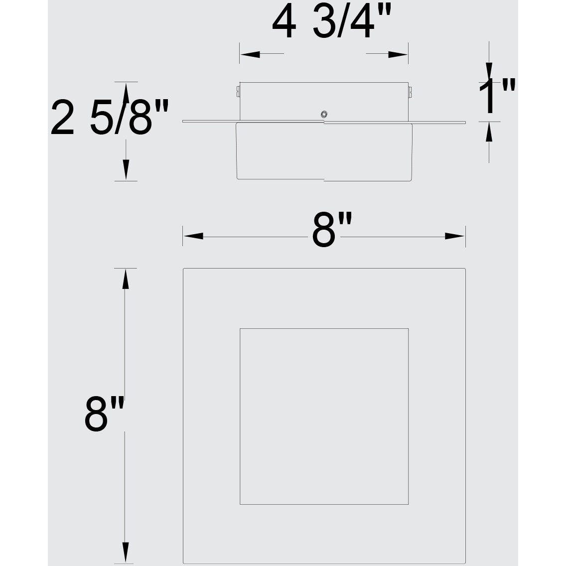 Foursquare LED 8 inch Brushed Stainless Steel Outdoor Flush Mount