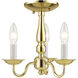 Williamsburgh 3 Light 11 inch Polished Brass Convertible Mini Chandelier/Ceiling Mount Ceiling Light