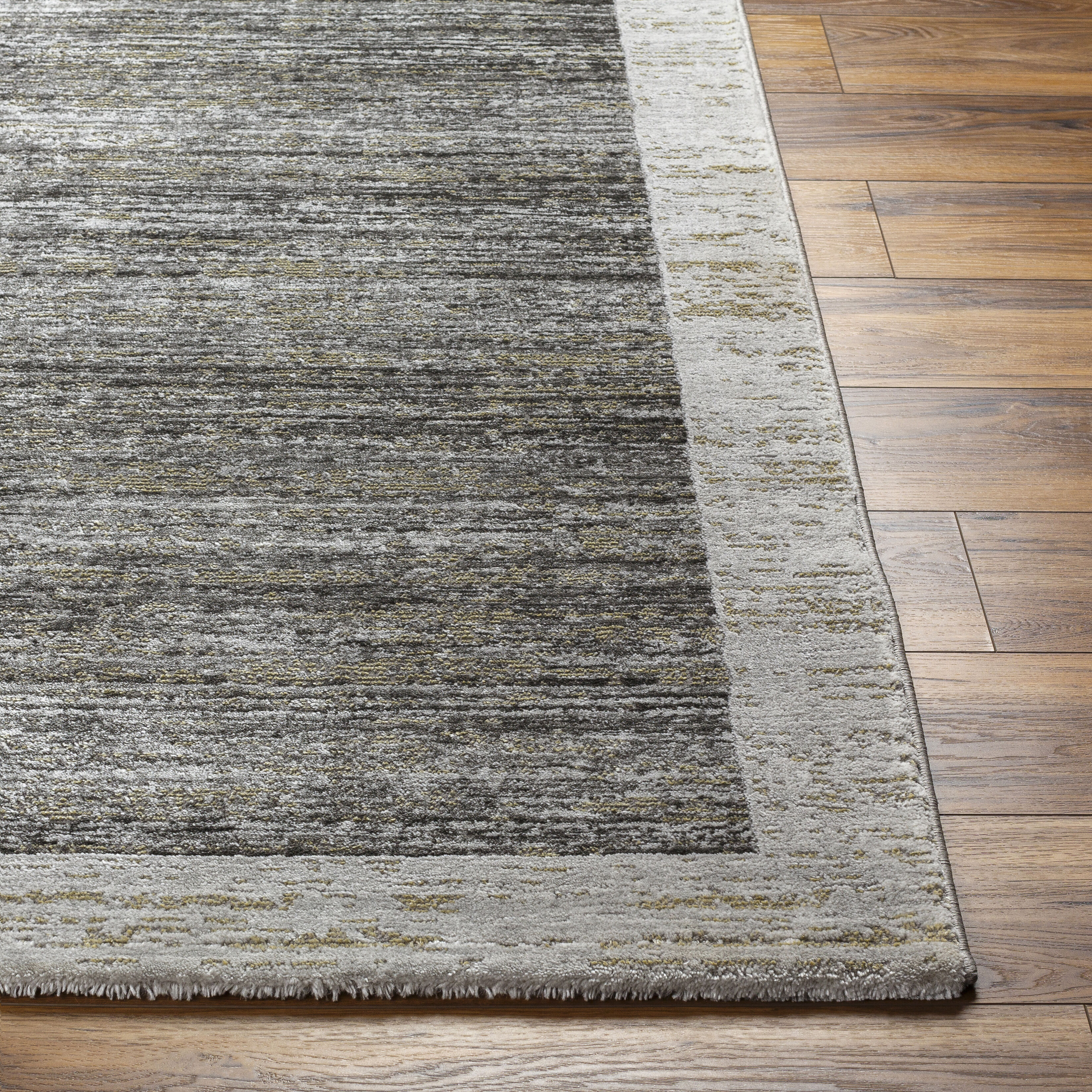 Tibetan 91 X 63 inch Medium Gray Rug, Rectangle