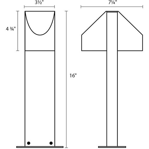 Shear 12V 9 watt Textured Gray Bollard