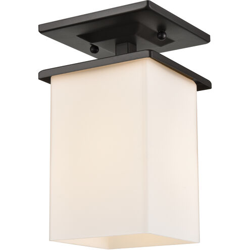 Broad Street 1 Light 6 inch Textured Matte Black Outdoor Flush Mount