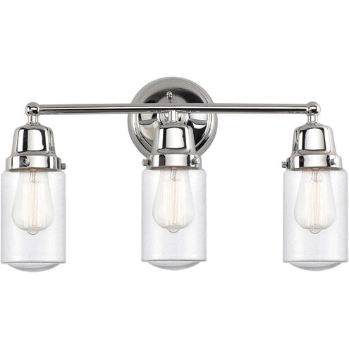Aditi Dover 3 Light 20.5 inch Polished Chrome Bath Vanity Light Wall Light, Aditi