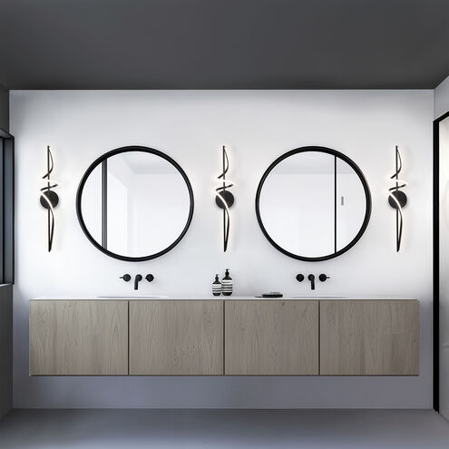 Corkscrew LED 22 inch Black Bath Vanity & Wall Light in 2700K, dweLED