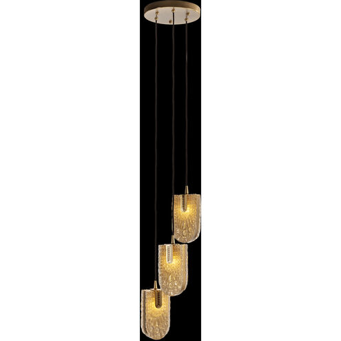 Mariner Luxury LED 12.6 inch Antique Gold Plated Pendant Ceiling Light