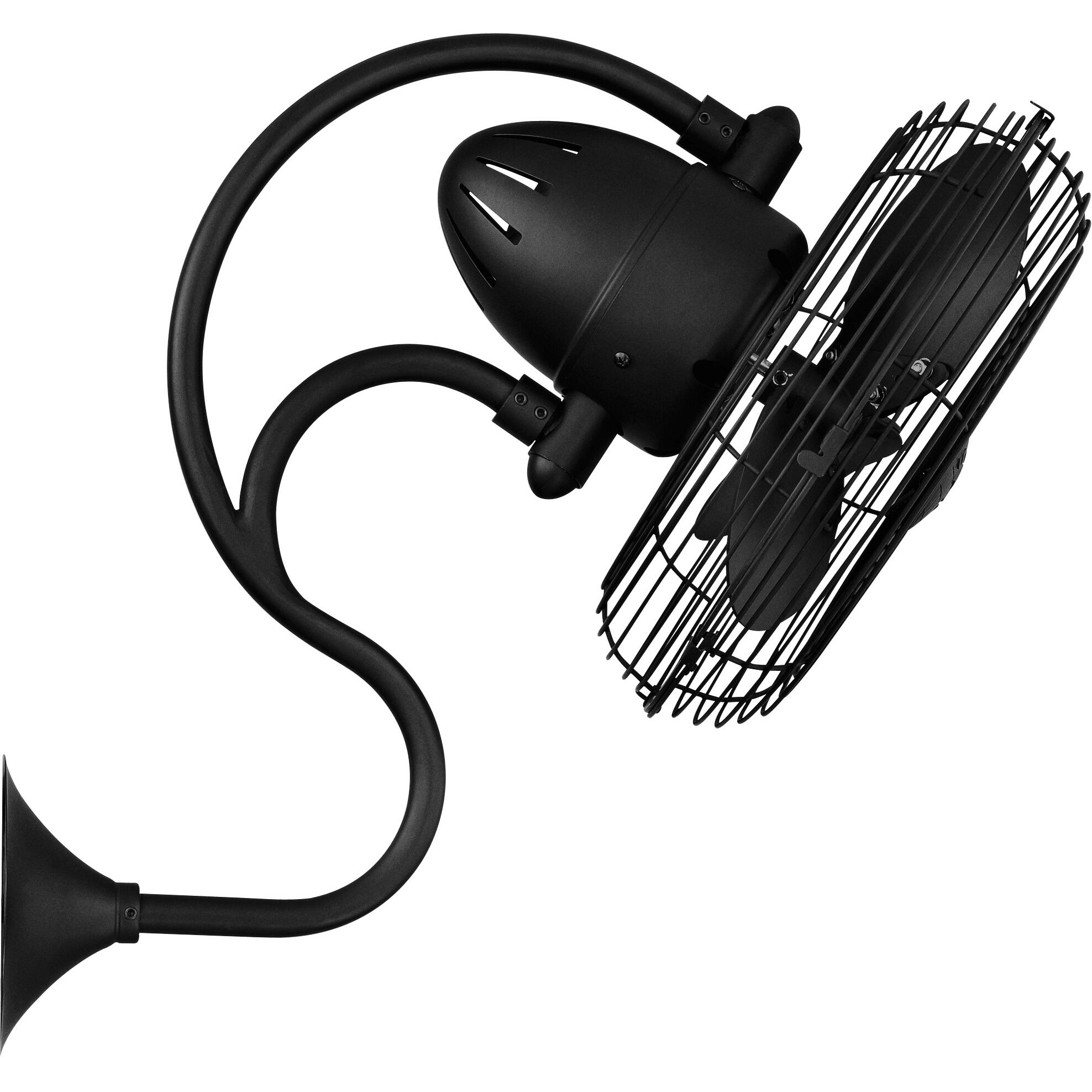 Atlas Melody 20 inch Matte Black Oscillating Wall Fan, Atlas