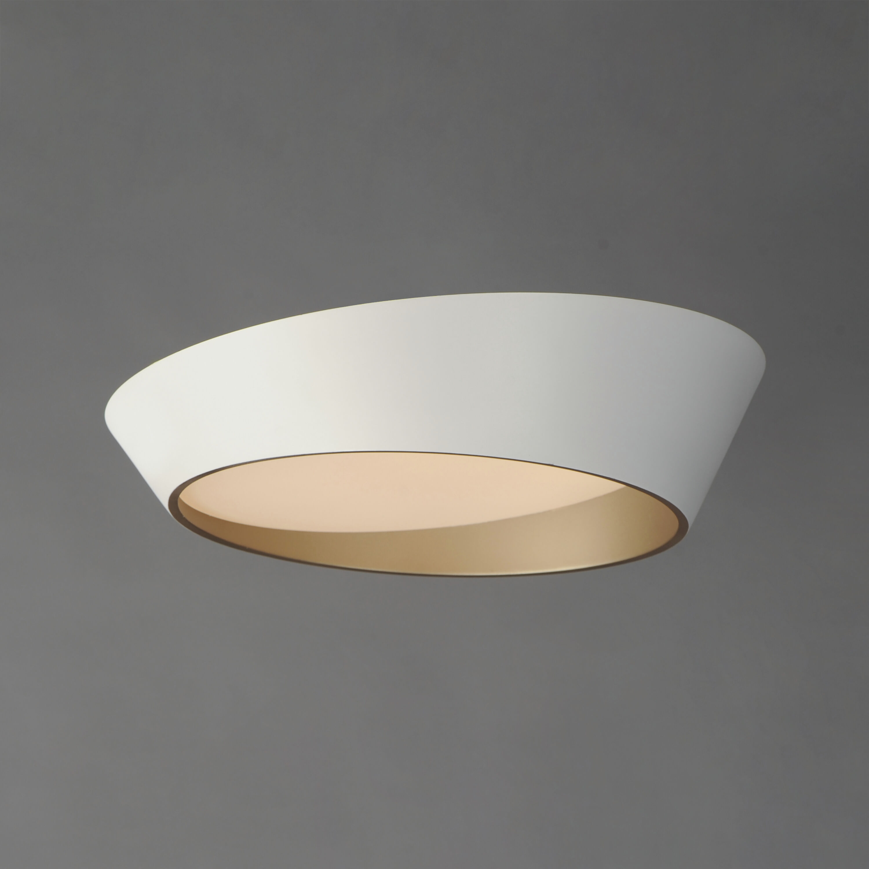 Slant LED 19.75 inch White with Gold Flush Mount Ceiling Light