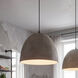 Industrial 1 Light 16 inch Concrete with Matte Black Pendant Ceiling Light