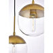 Eclipse 3 Light 18 inch Brass Pendant Ceiling Light