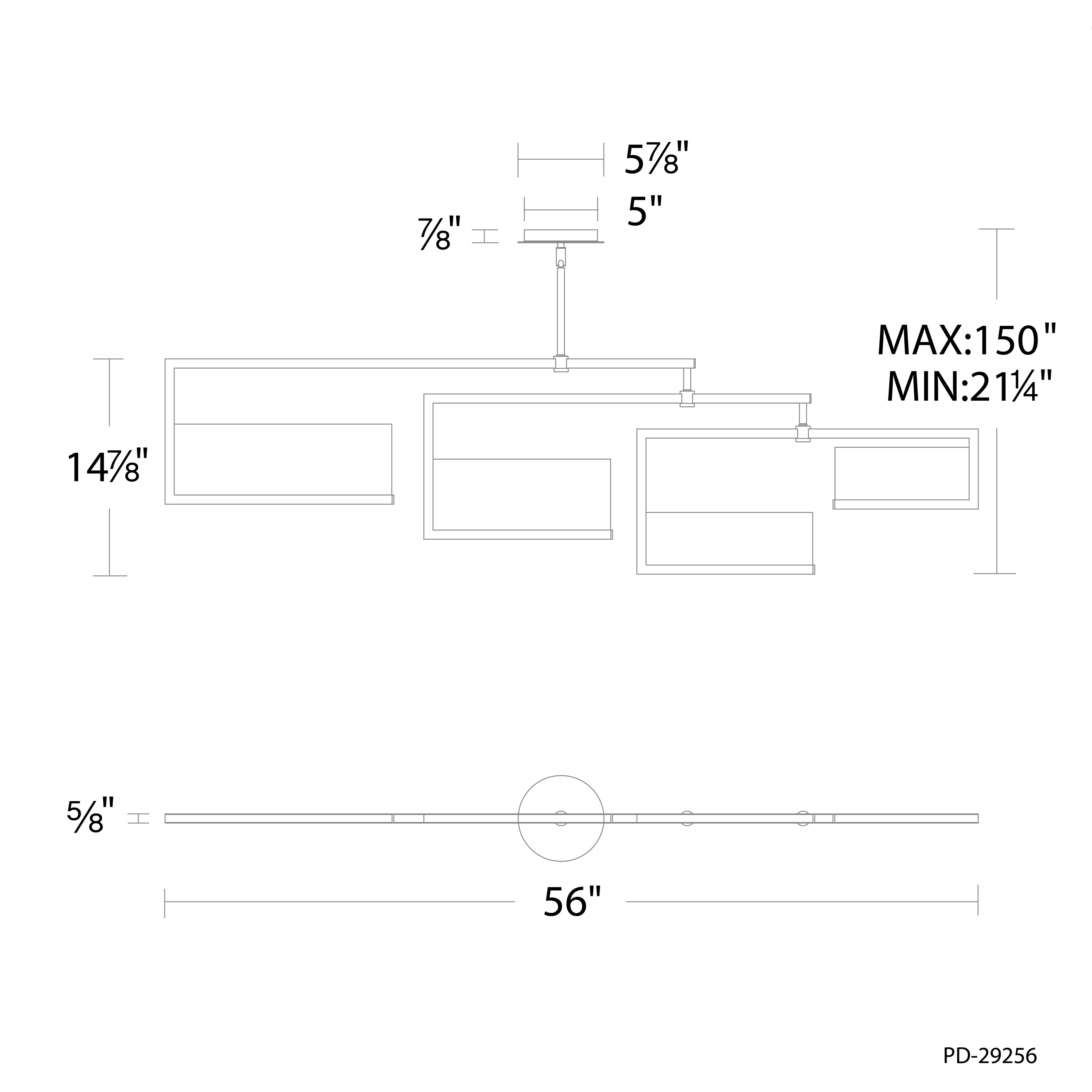 Quartet Linear Pendant Ceiling Light, dweLED