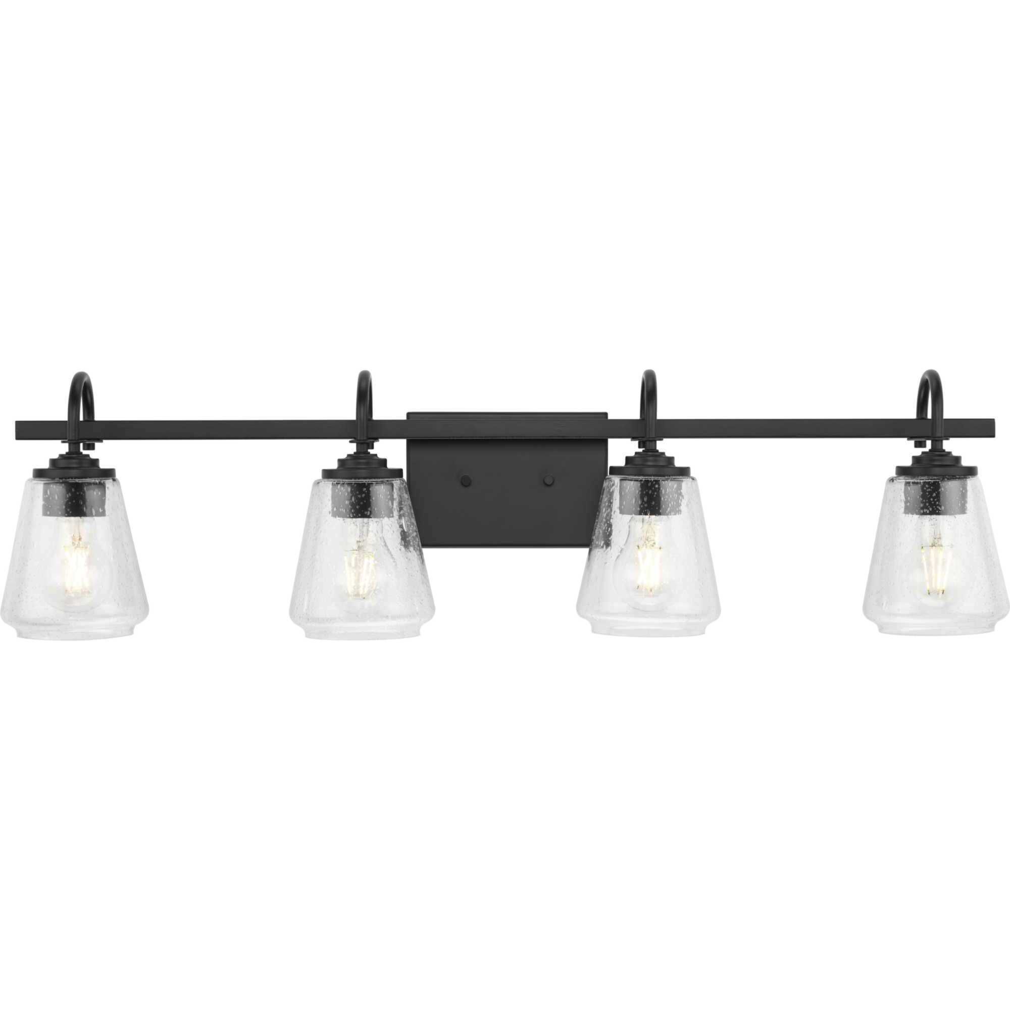 Martenne 4 Light 31.87 inch Matte Black Bathroom Vanity Light Wall Light