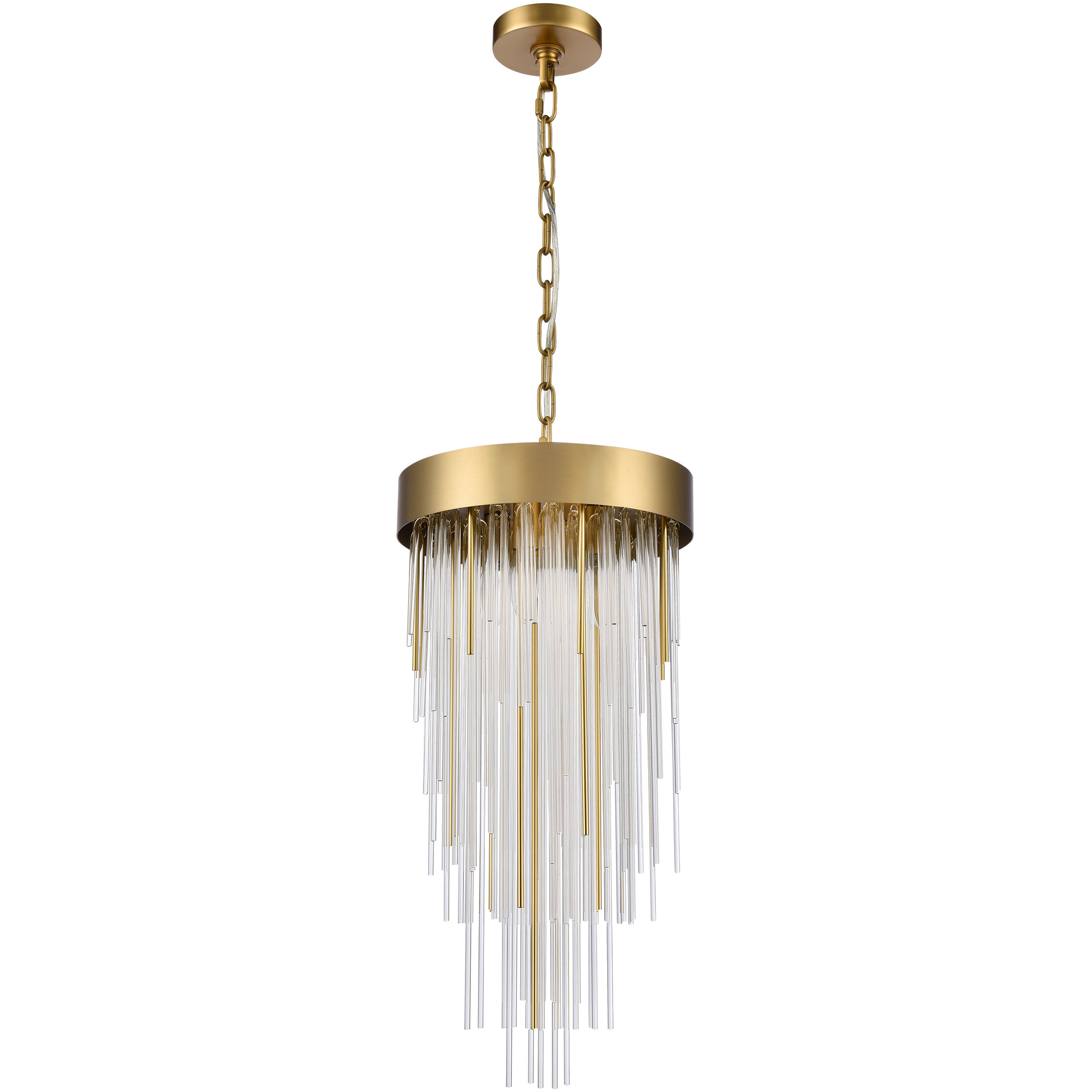 Waterfall 4 Light 12 inch Aged Brass Pendant Ceiling Light