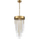 Waterfall 4 Light 12 inch Aged Brass Pendant Ceiling Light