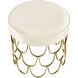 Sirene 18 inch Ivory with Brass Ottoman
