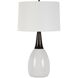 Fralin 30.5 inch 150.00 watt Crackled White Ceramic and Black Table Lamp Portable Light