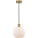 Edison Athens LED 8 inch Brushed Brass Mini Pendant Ceiling Light
