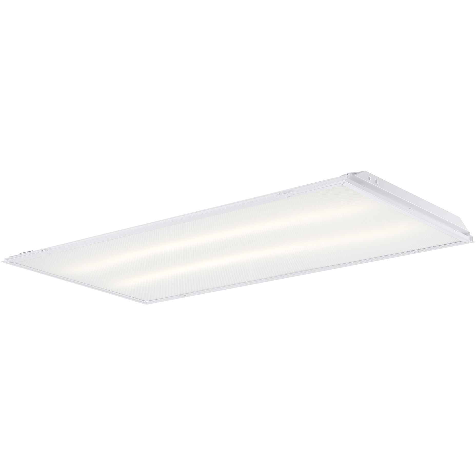 EnviroLite LED 48 inch White Troffer Ceiling Light, Shallow Prismatic Lens