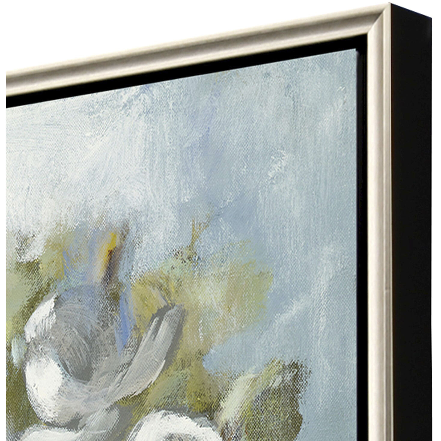 Standing Tall Blue and Green and Multi and White Canvas