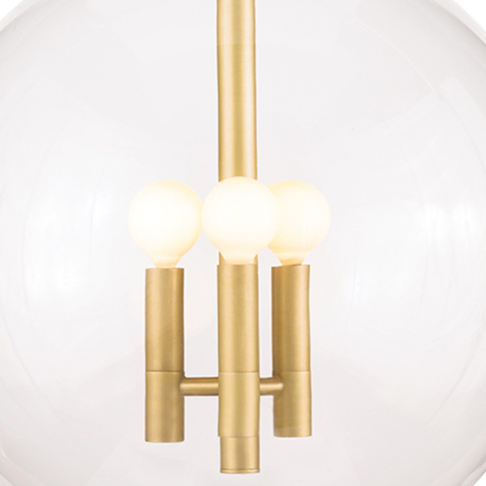 Cafe 3 Light 12 inch Natural Brass Pendant Ceiling Light, Small