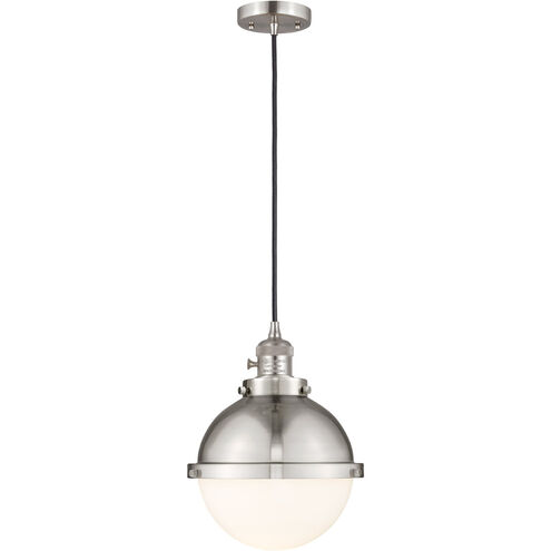 Franklin Restoration Hampden 1 Light 9 inch Brushed Satin Nickel Mini Pendant Ceiling Light in Matte White Glass