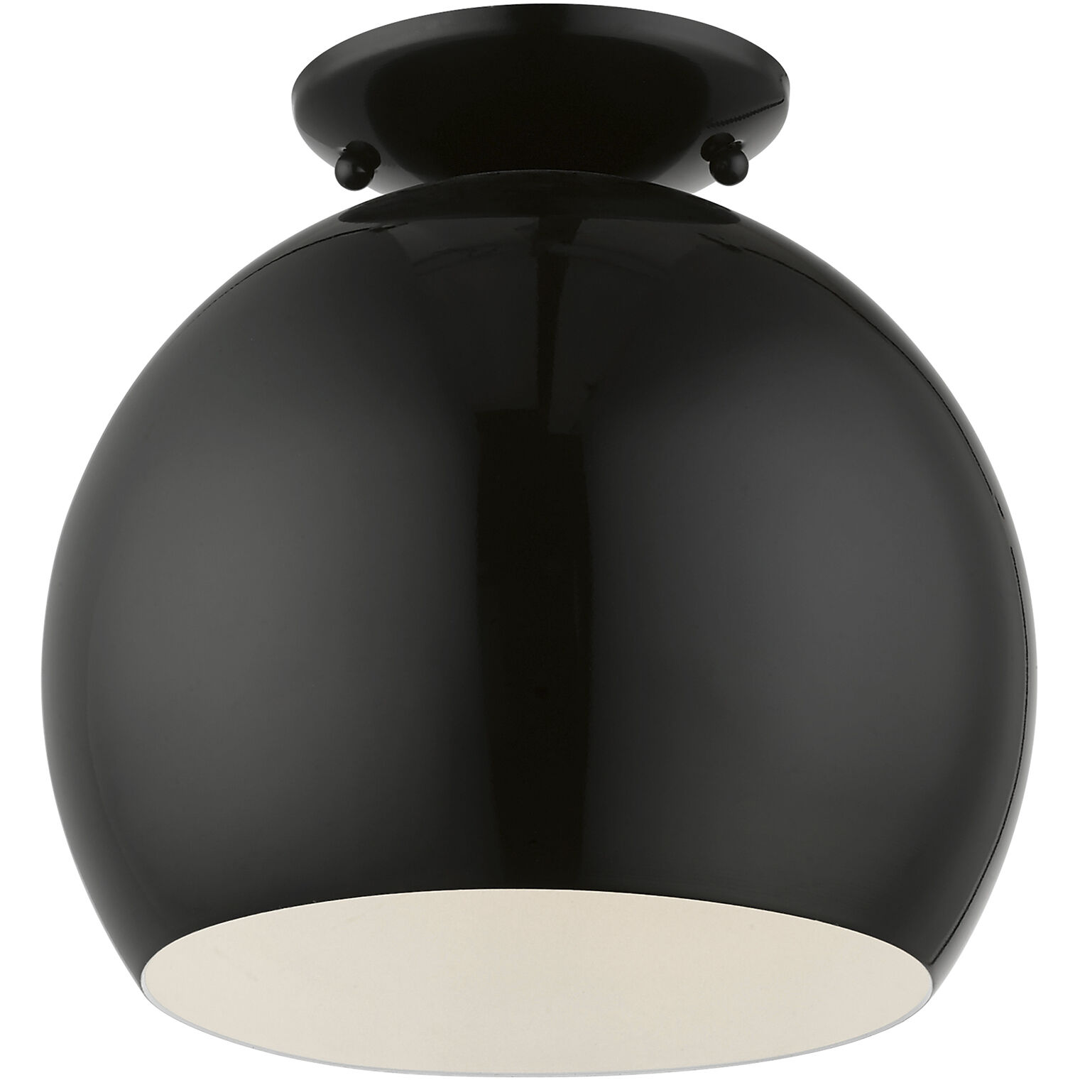 Piedmont 1 Light 10 inch Shiny Black Semi-Flush Mount Ceiling Light