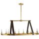 Englewood 10 Light 52 inch Antique Brass Linear Chandelier Ceiling Light