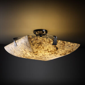 Alabaster Rocks 8 Light 51 inch Matte Black Semi-Flush Bowl Ceiling Light in Square Bowl, Incandescent