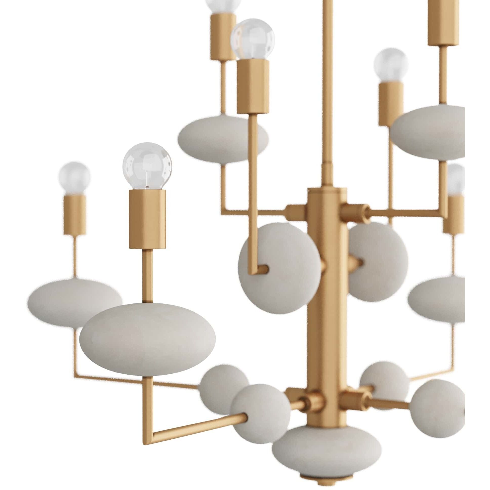 Vista 8 Light 36 inch Antique Brass Chandelier Ceiling Light