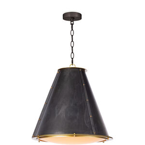 French Maid 1 Light 16 inch Blackened Brass and Natural Brass Chandelier Ceiling Light, Small