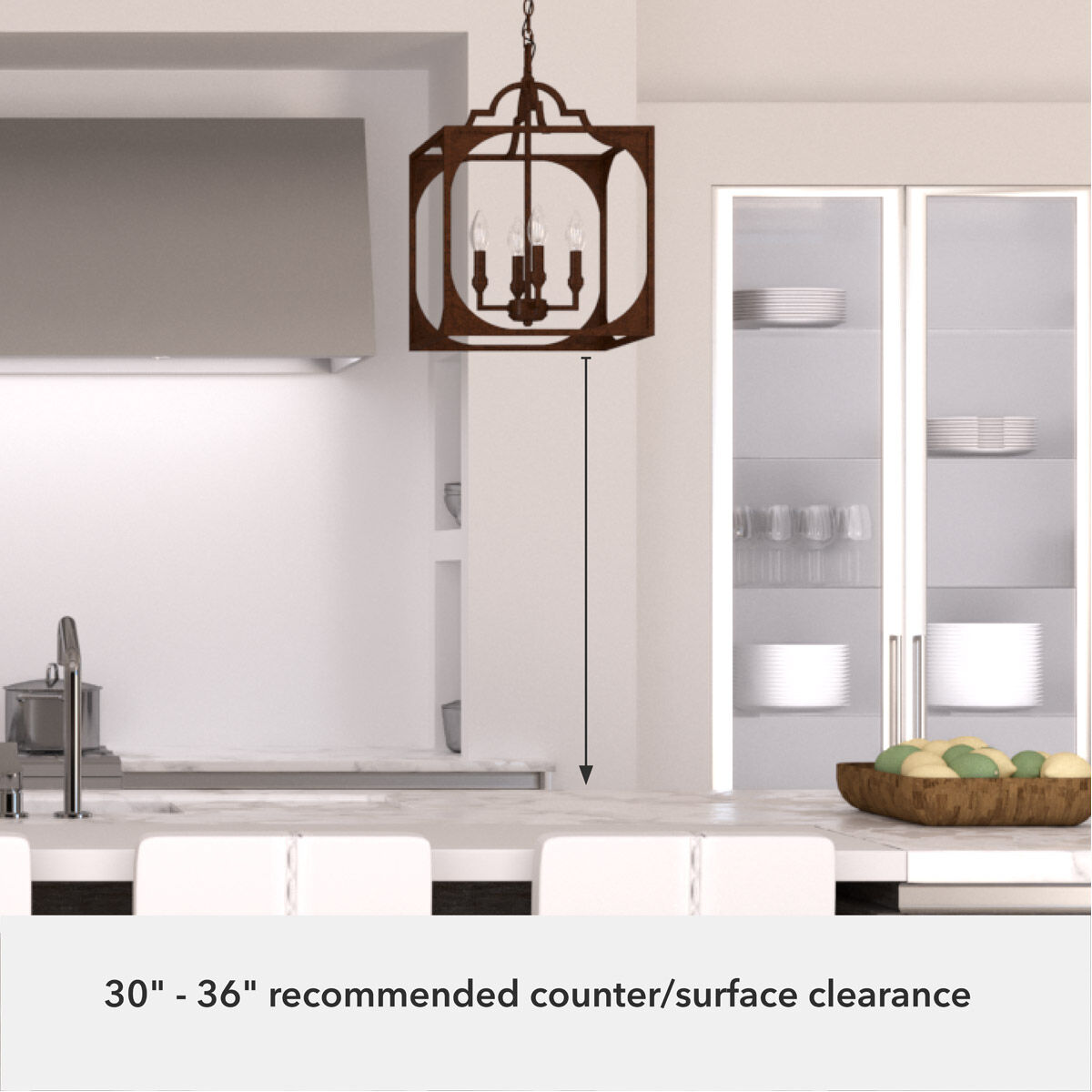 Highland Hill 4 Light 15 inch Textured Rust Pendant Ceiling Light