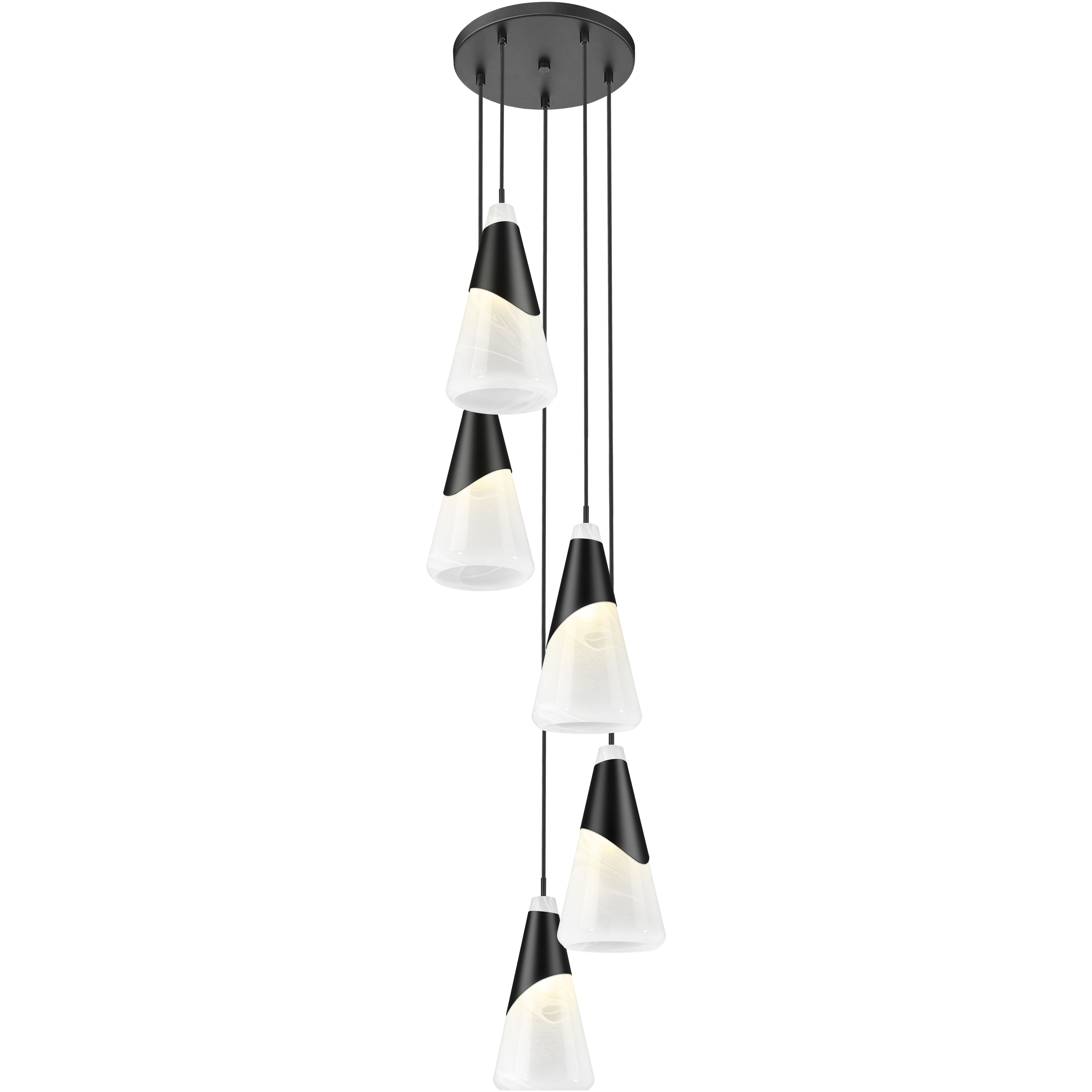 Aimie 5 Light 12 inch Matte Black Chandelier Ceiling Light