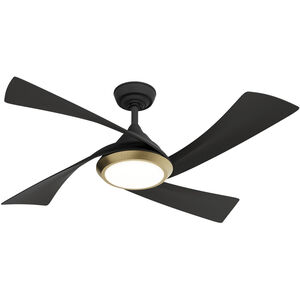 Vespucci 52 inch Matte Black Outdoor Ceiling Fan