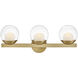 Sunni LED 24 inch Lacquered Brass Vanity Light Wall Light, Medium