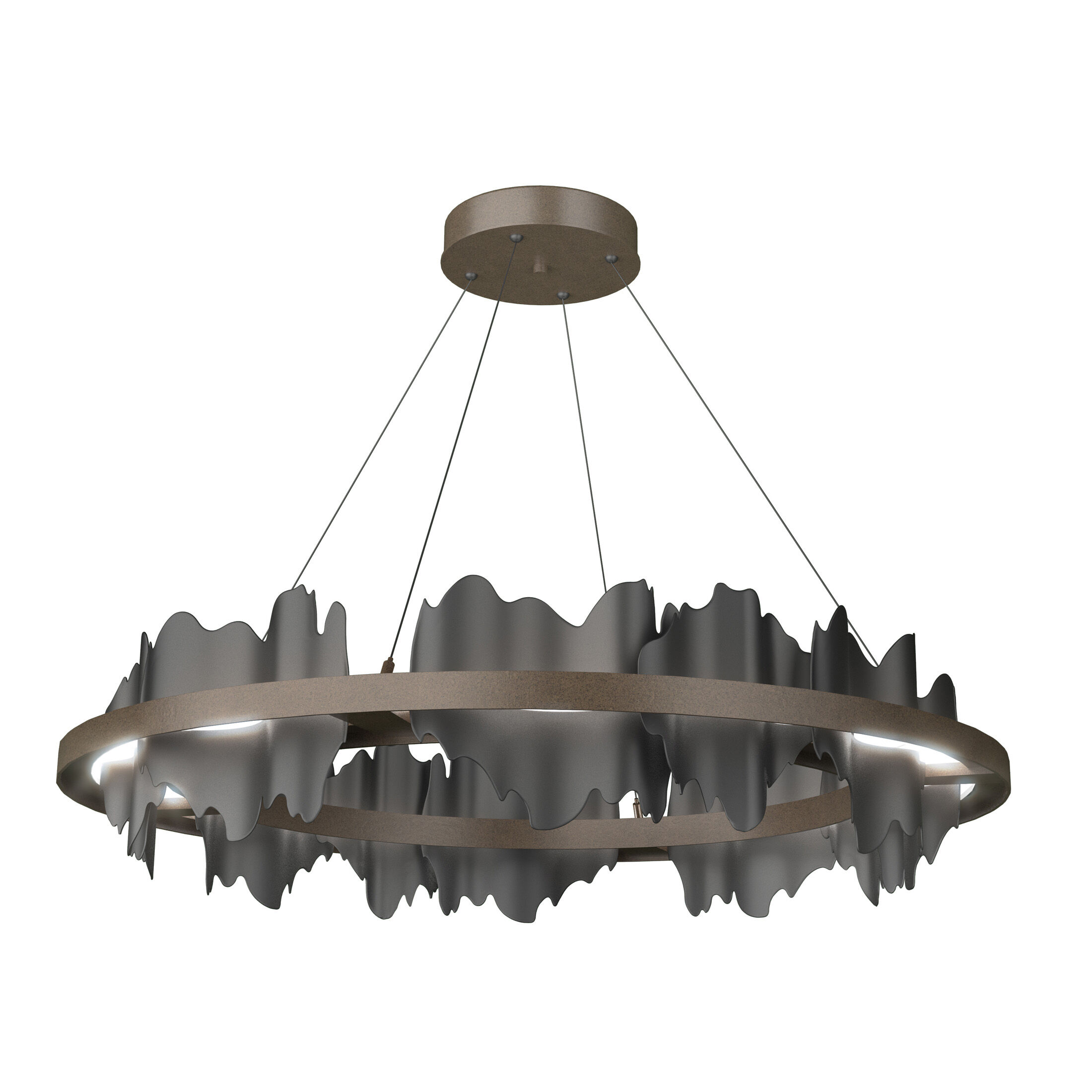 Hildene LED 38 inch Bronze and Black Pendant Ceiling Light in Bronze/Black, Circular